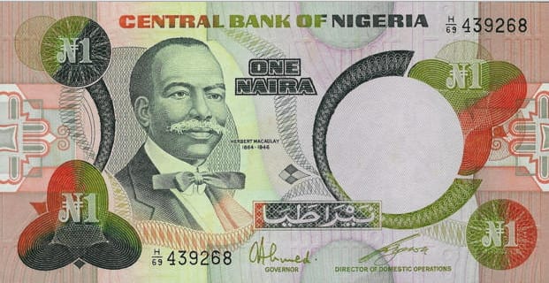 1 HERBERT MACAULAY ONE NAIRA NOTE0