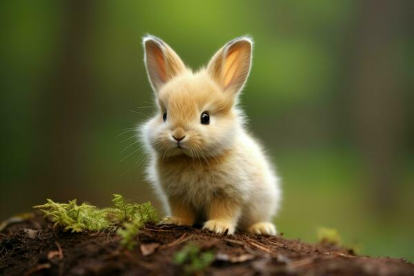 adorable cute baby rabbit generate ai photo