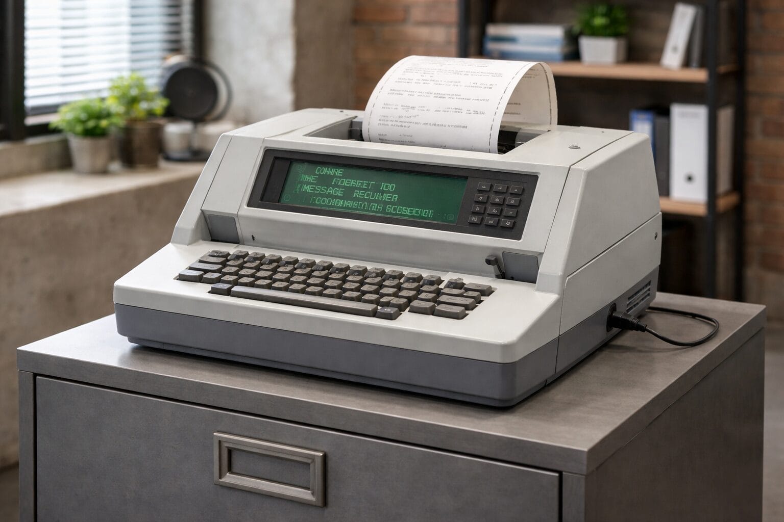 Telex 1 Na'urar telex mai allon nuna rubutu.